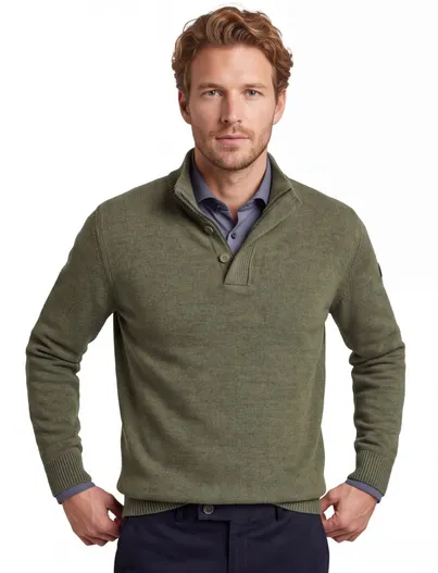 Blue Industry Blue Industry trui groen half zip