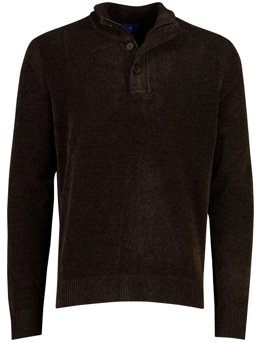Trui Blue Industry bruin half zip
