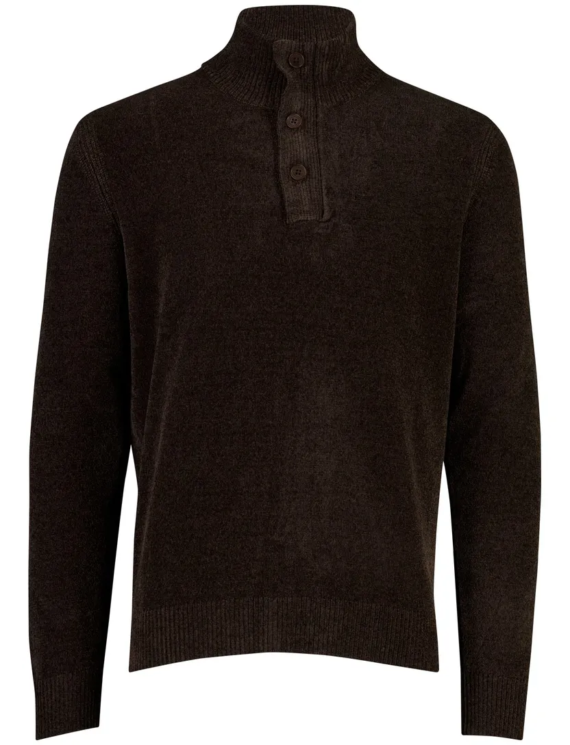 Trui Blue Industry bruin half zip