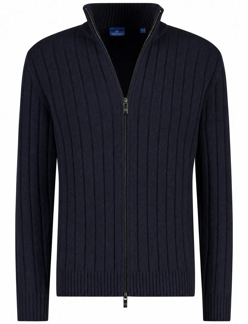 Vest Blue Industry donkerblauw gebreid