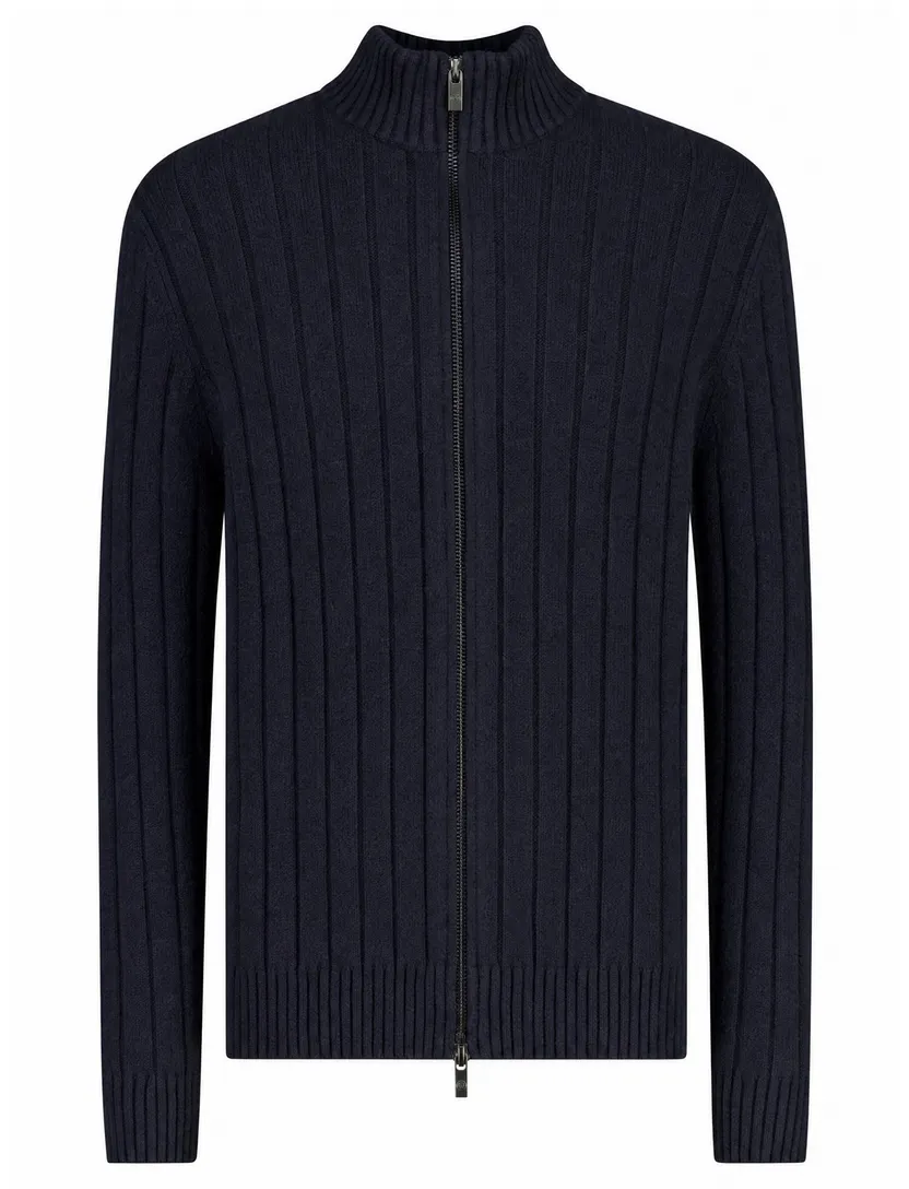 Vest Blue Industry donkerblauw gebreid
