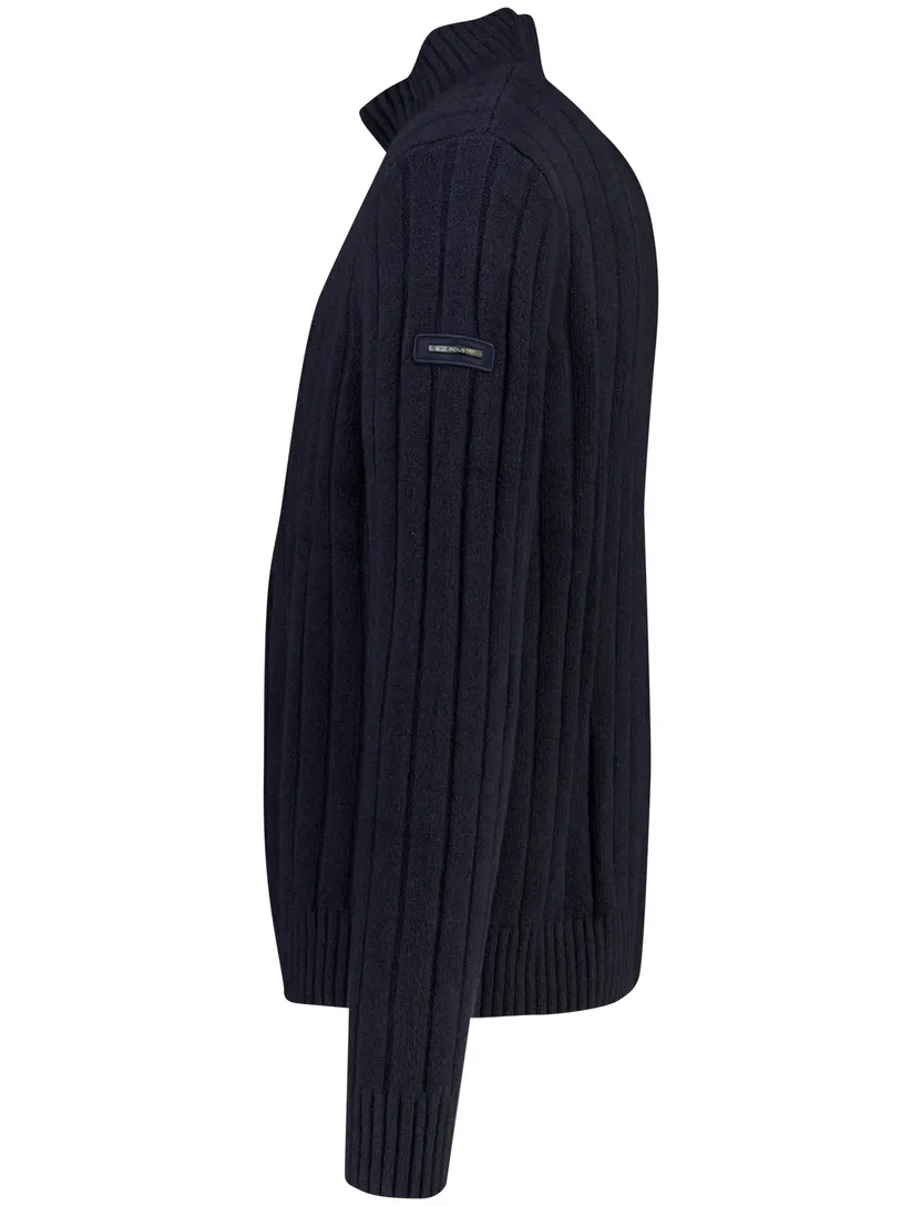 Vest Blue Industry donkerblauw gebreid