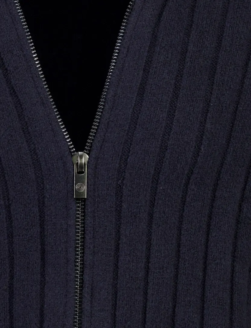 Vest Blue Industry donkerblauw gebreid
