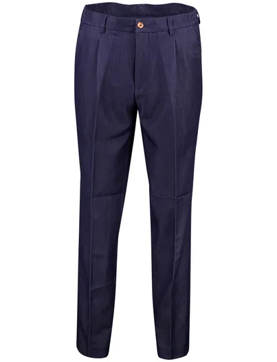 Blue Industry Blue Industry chino donkerblauw gemêleerd bandplooi