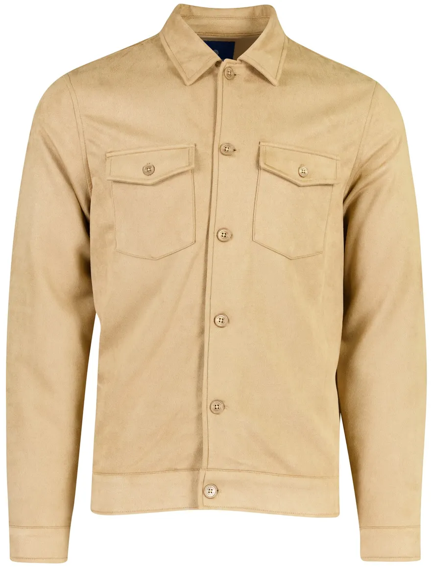 Blue Industry overshirt camel met borstzak