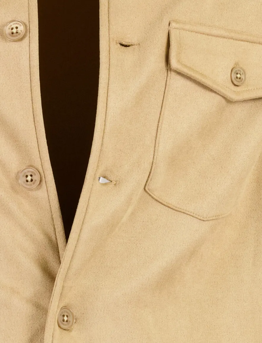 Blue Industry overshirt camel met borstzak