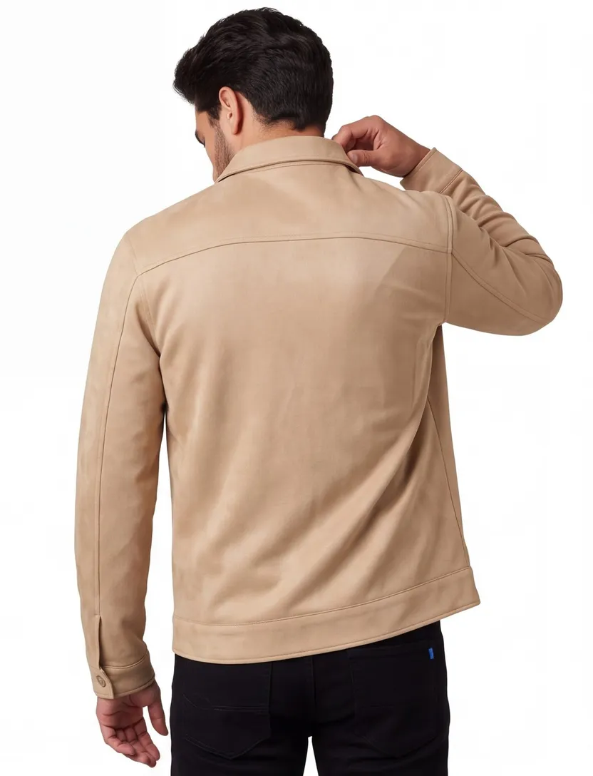 Overshirts Blue Industry camel met borstzak