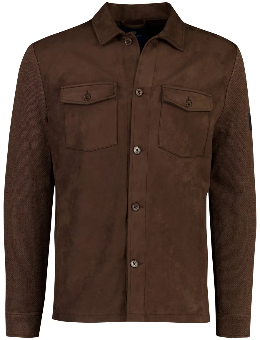 Blue Industry overshirt bruin met borstzak