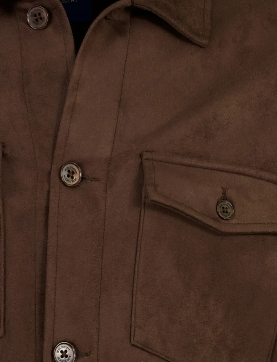Blue Industry overshirt bruin met borstzak