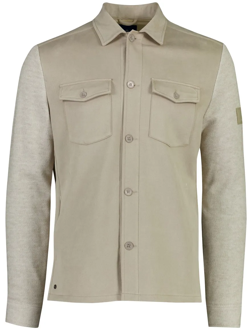 Blue Industry overshirt beige met borstzak
