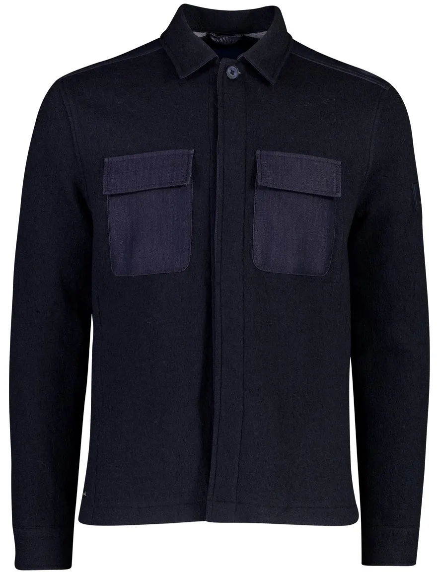 Blue Industry overshirt donkerblauw met borstzak