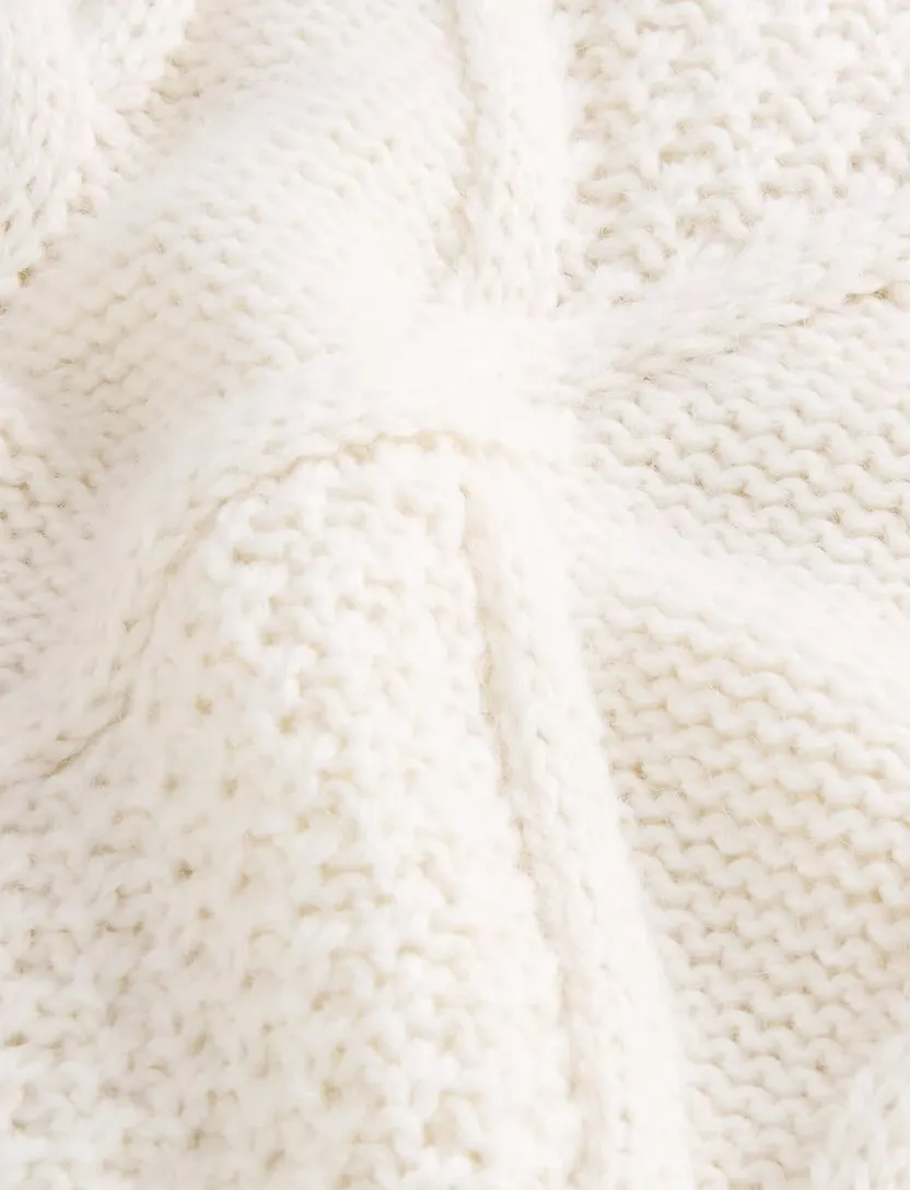Trui Woolrich wit kabeltrui alpacawol