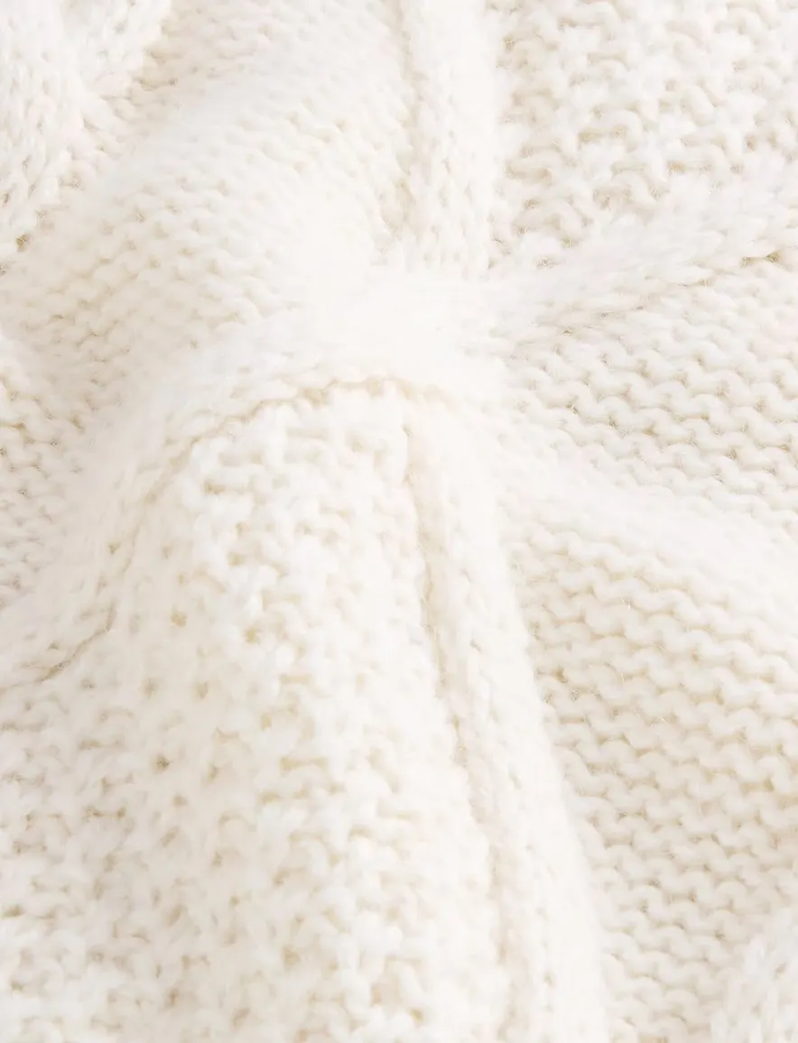 Woolrich half zip trui wit kabeltrui alpacawol