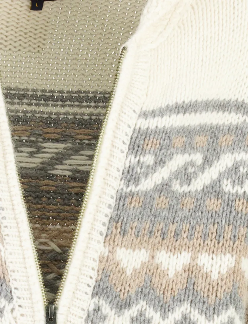 Vest Woolrich wit 50% lamswol en 50% alpaca