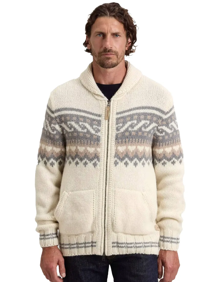 Woolrich vest outdoor wit geprint 50% lamswol en 50% alpaca