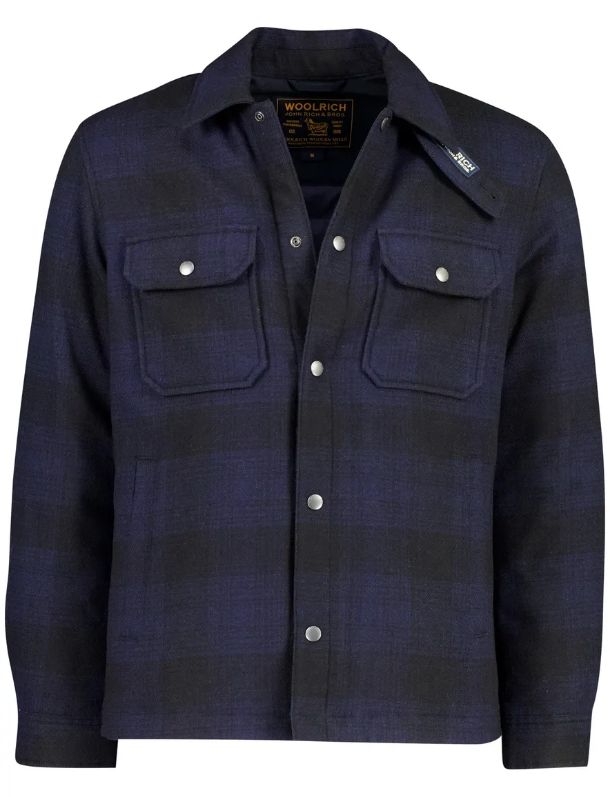 Reset overjas donkerblauw geruit