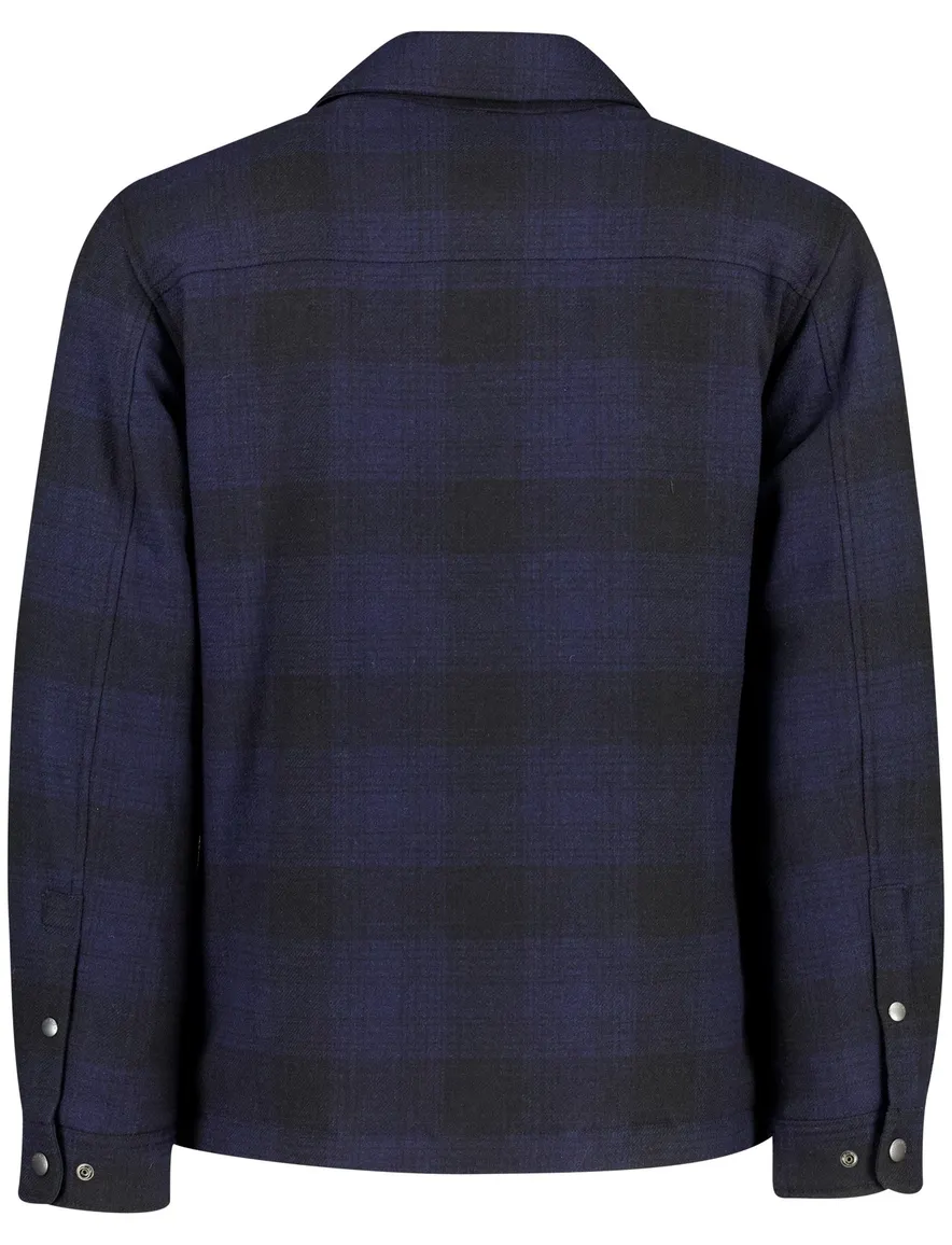 Reset overjas donkerblauw geruit