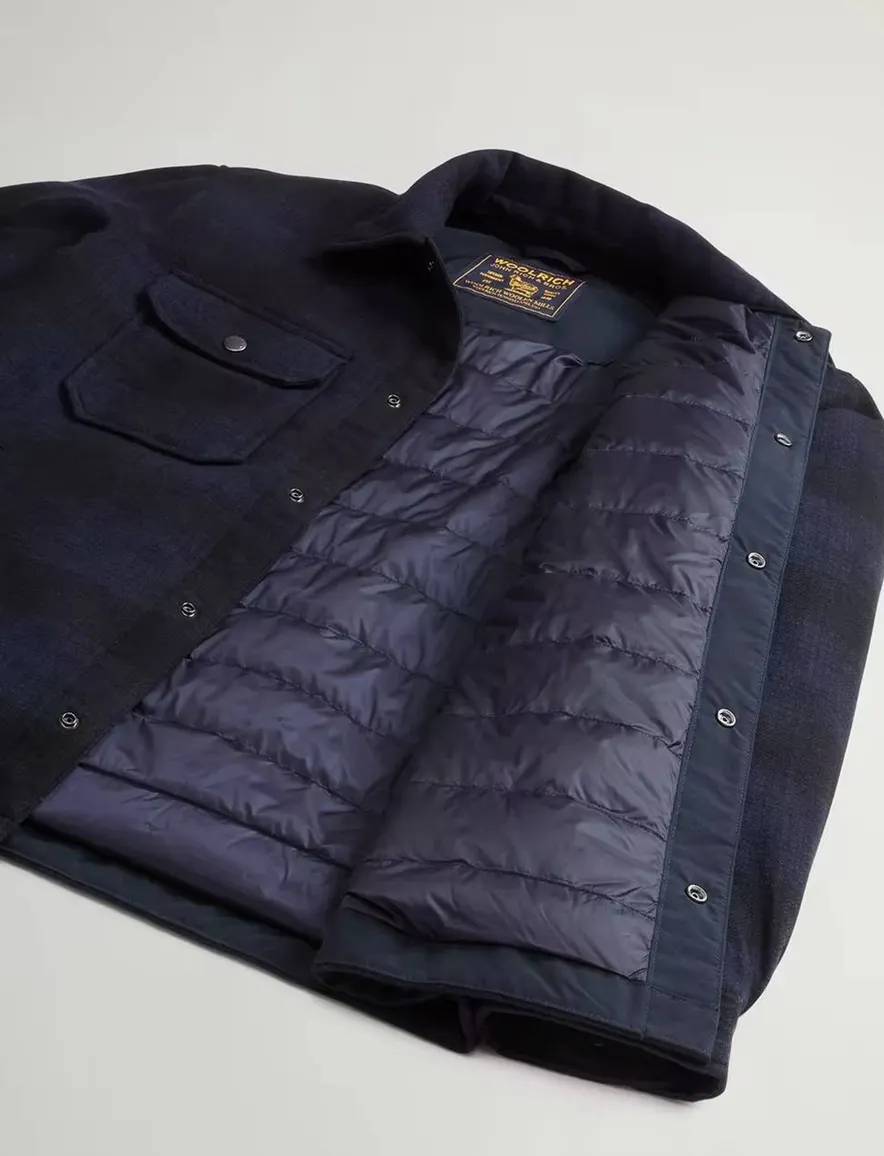 Reset overjas donkerblauw geruit