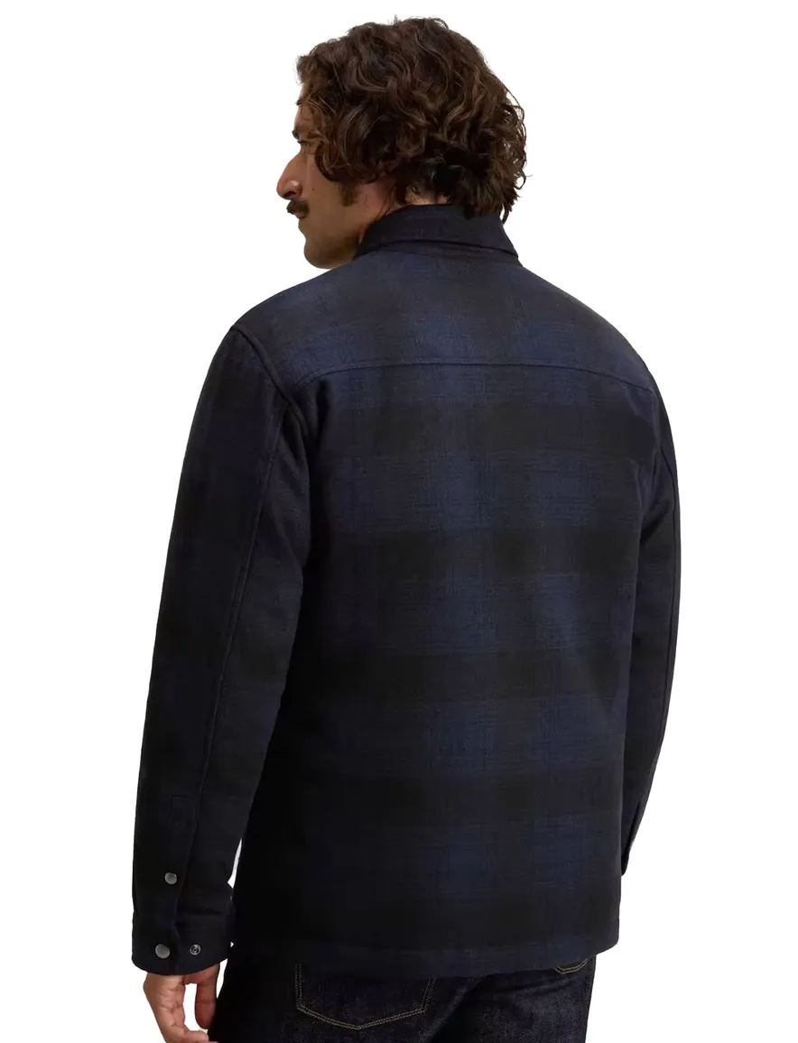 Reset overjas donkerblauw geruit