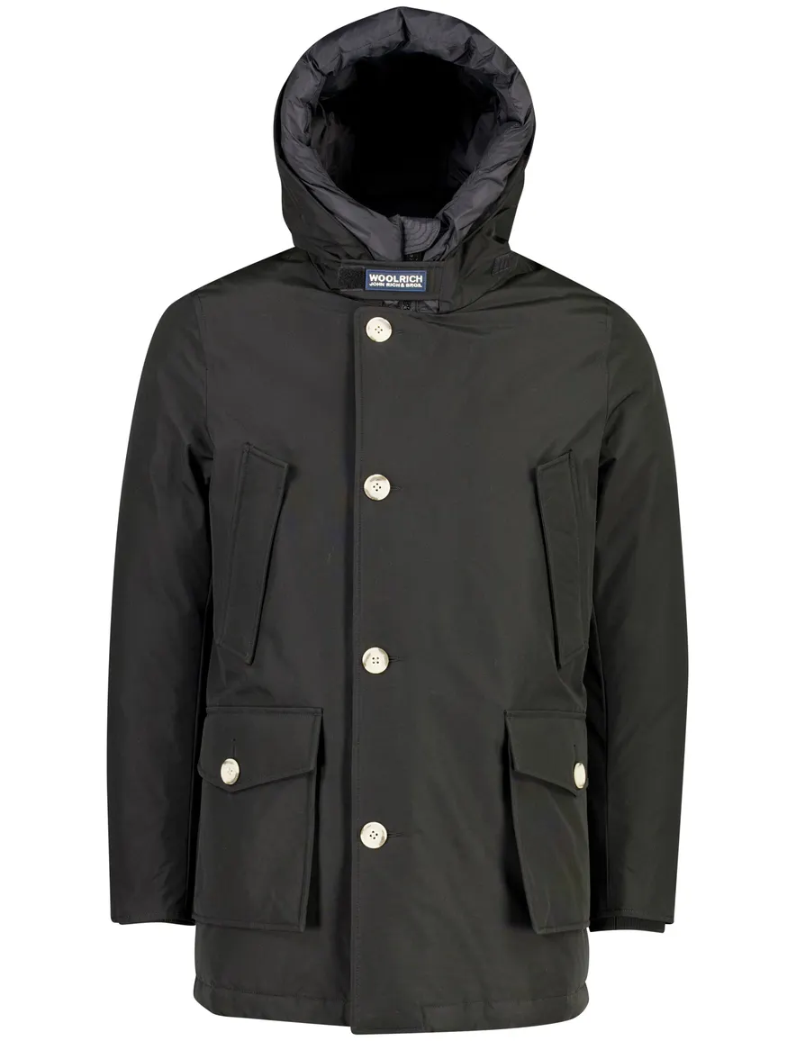 Woolrich parka jas zwart waterafstotend gevoerd
