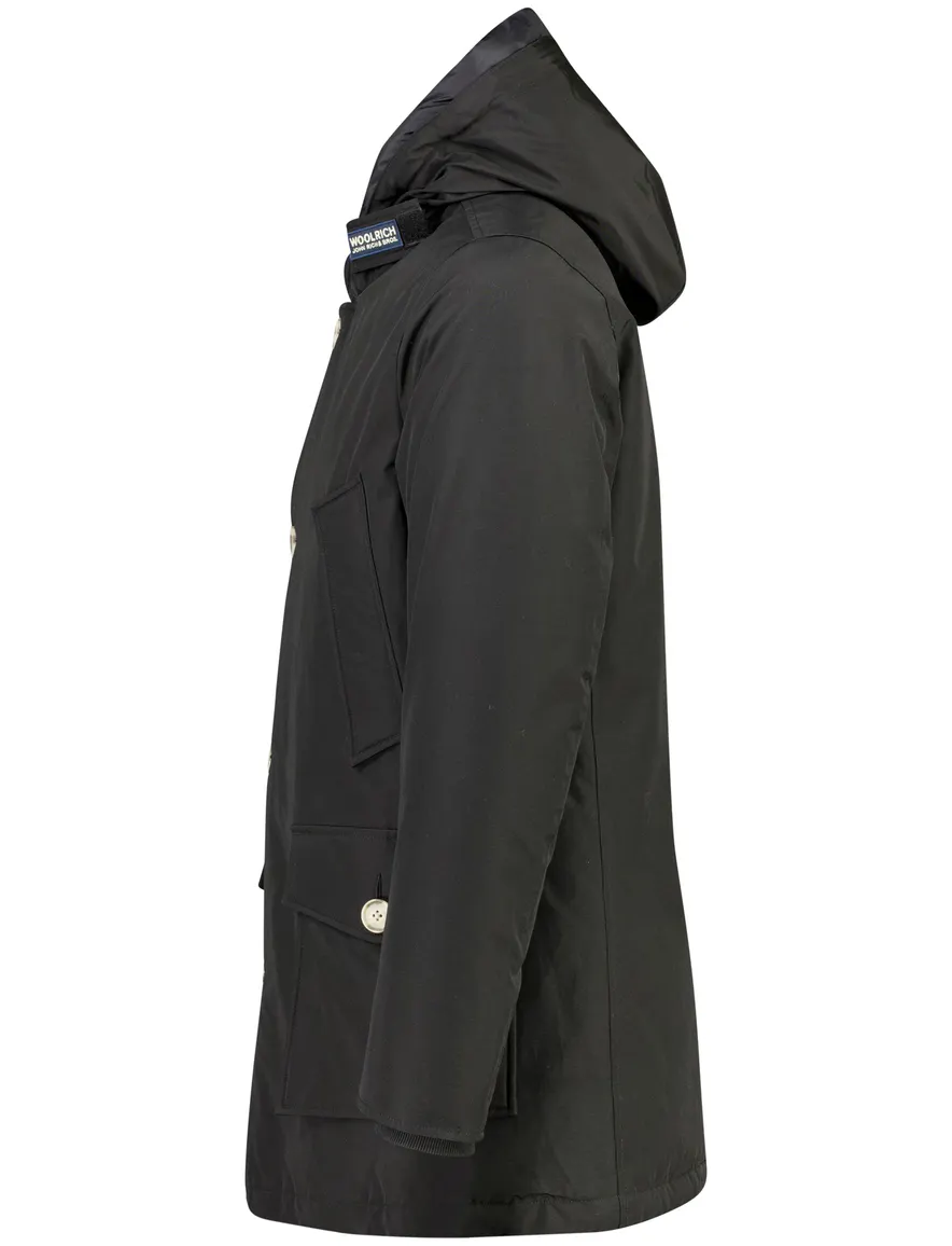 Woolrich parka jas zwart waterafstotend gevoerd