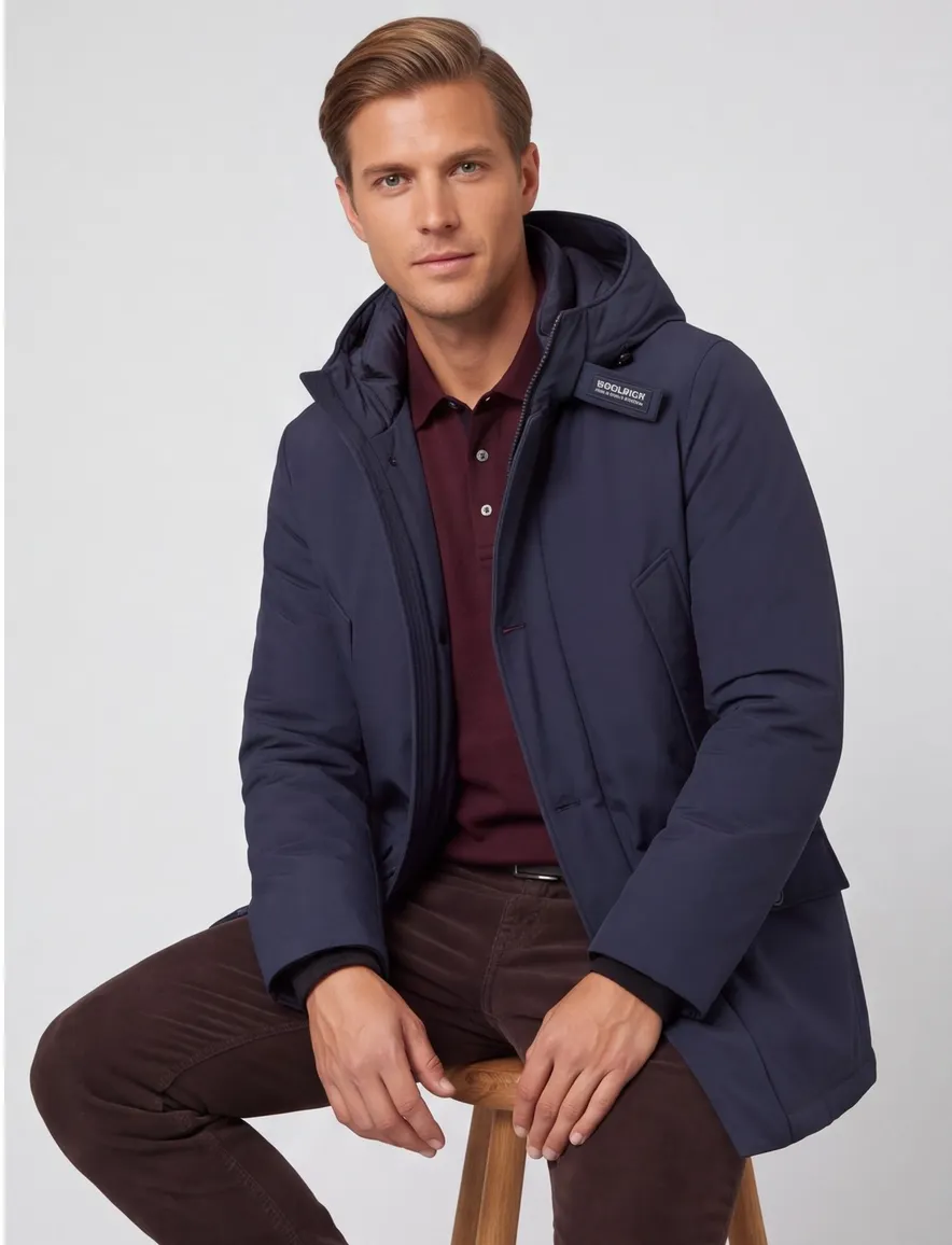 Jas Woolrich donkerblauw