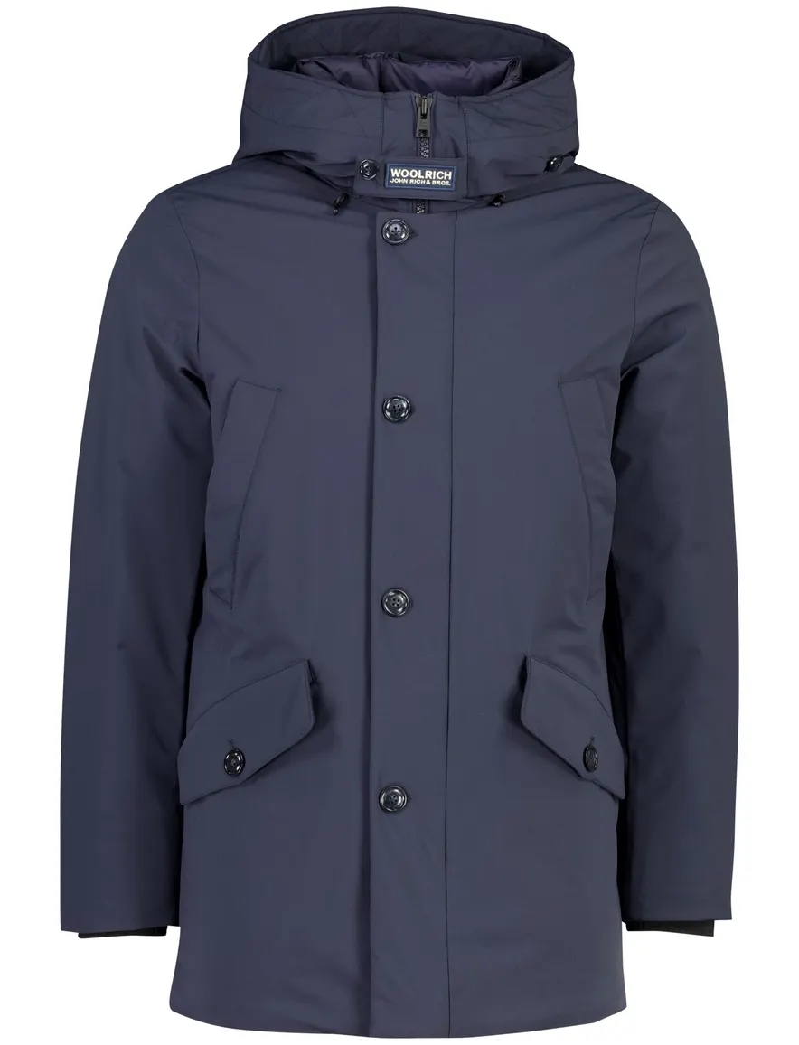 Woolrich parka jas donkerblauw effen