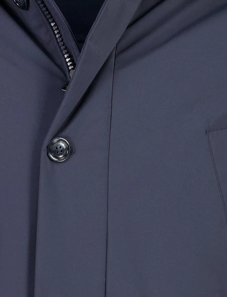 Woolrich parka jas donkerblauw effen