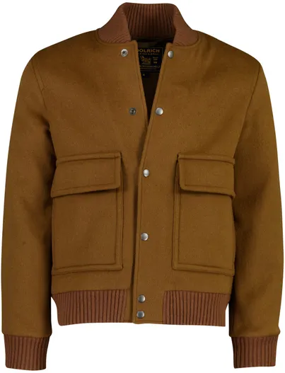 Woolrich Woolrich bomberjack bruin effen