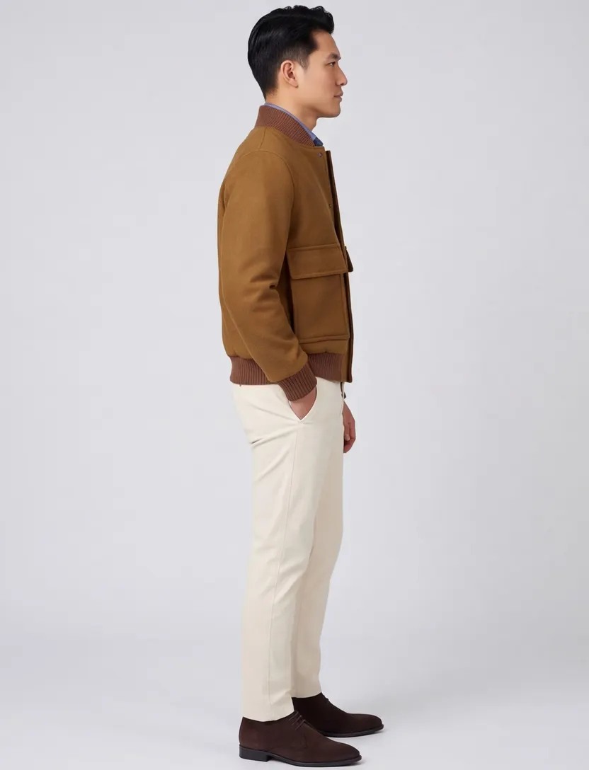 Bomberjack Woolrich bruin wol
