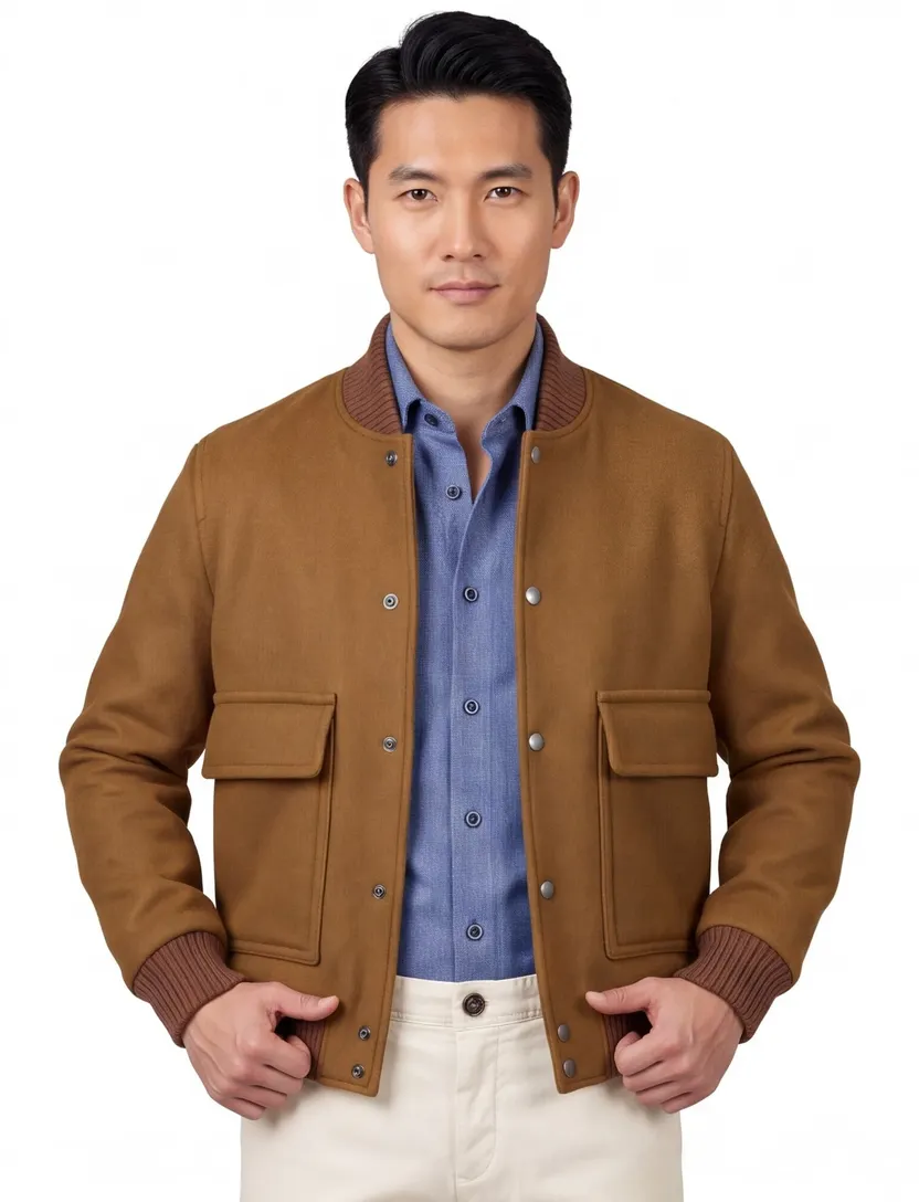 Bomberjack Woolrich bruin wol