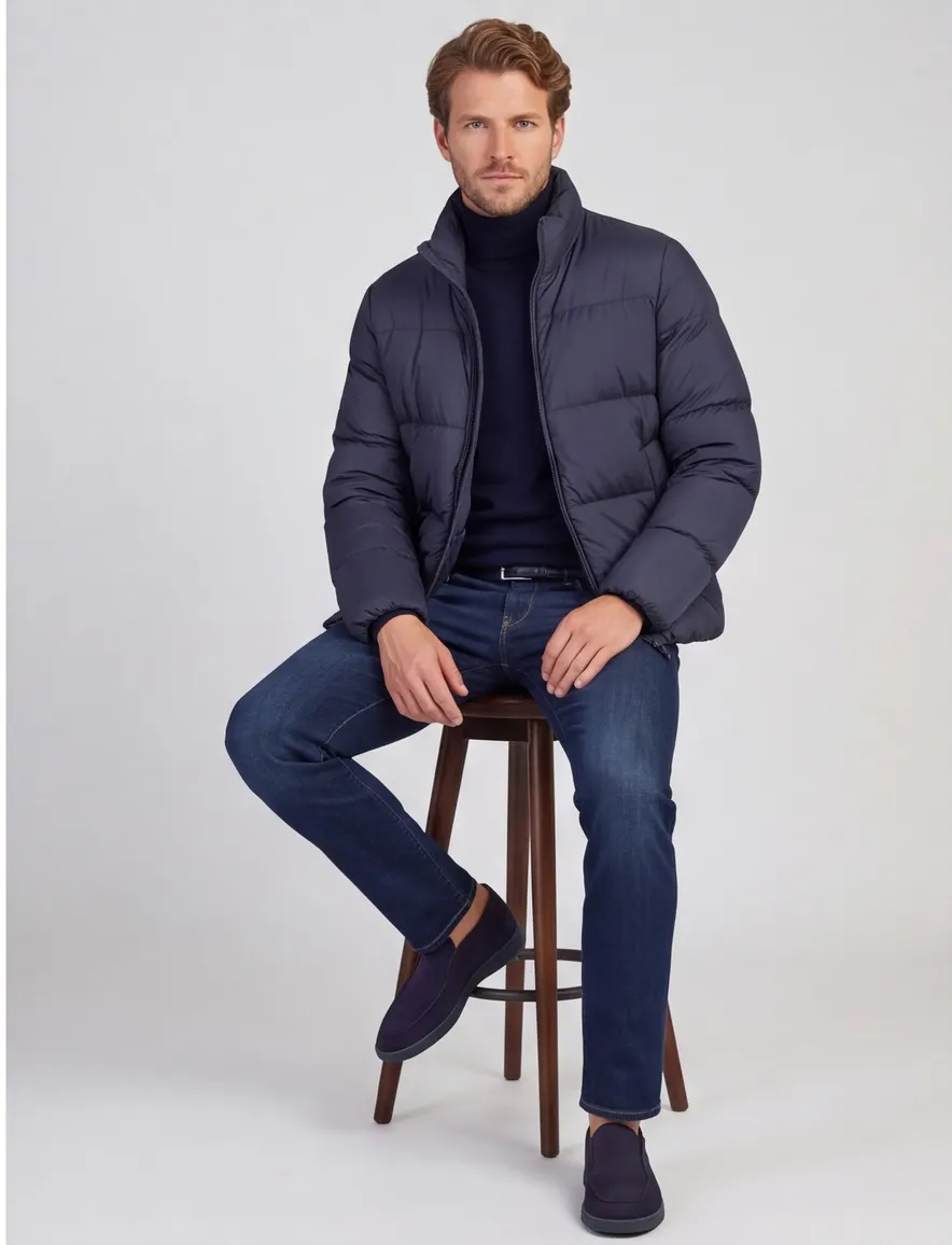Jas Woolrich donkerblauw