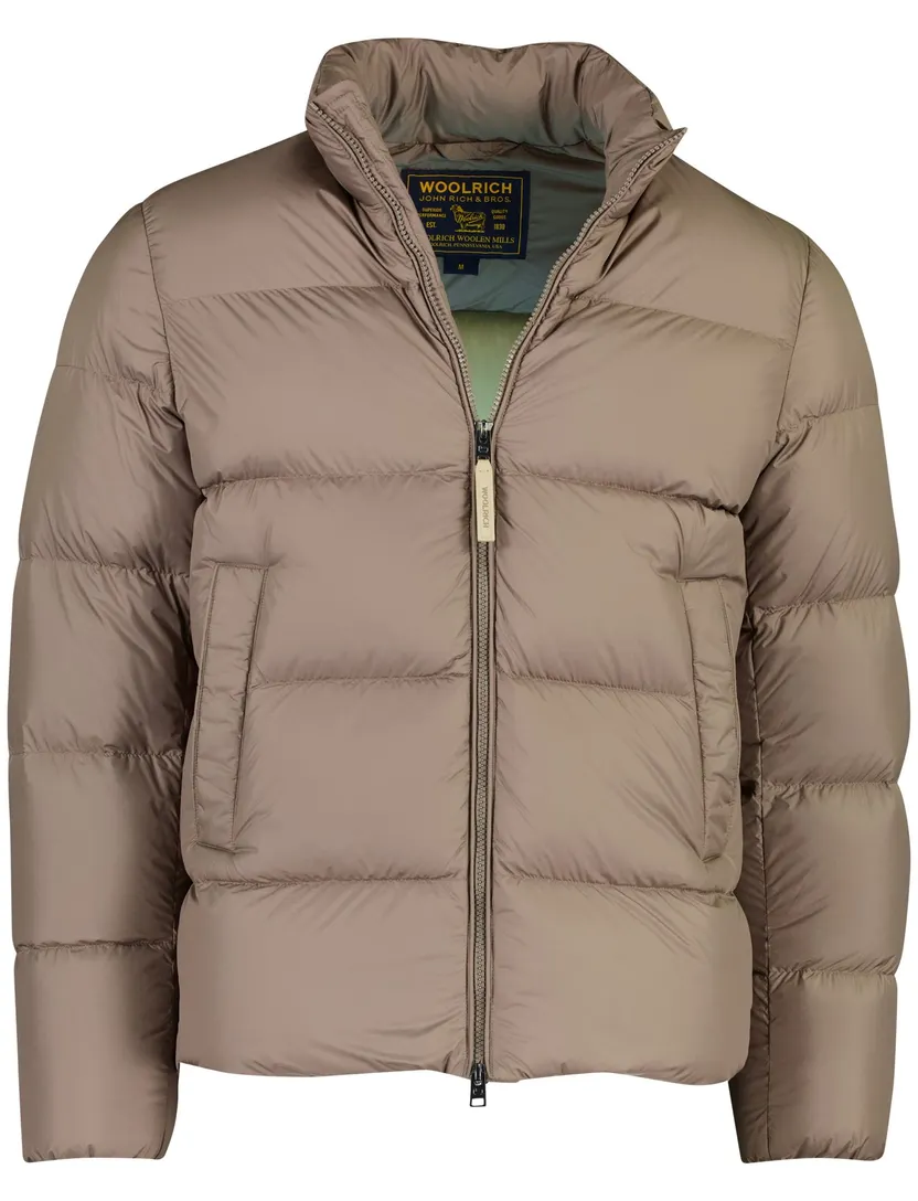 Gewatteerde jas Woolrich khaki waterafstotend