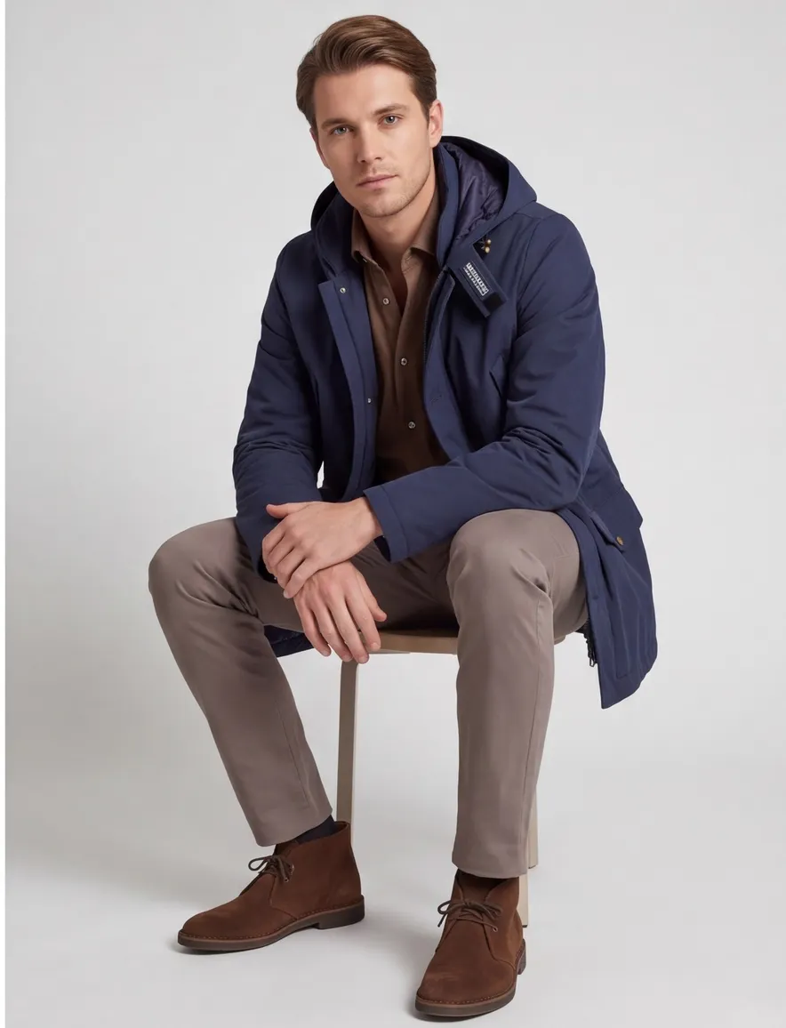 Jas Woolrich donkerblauw