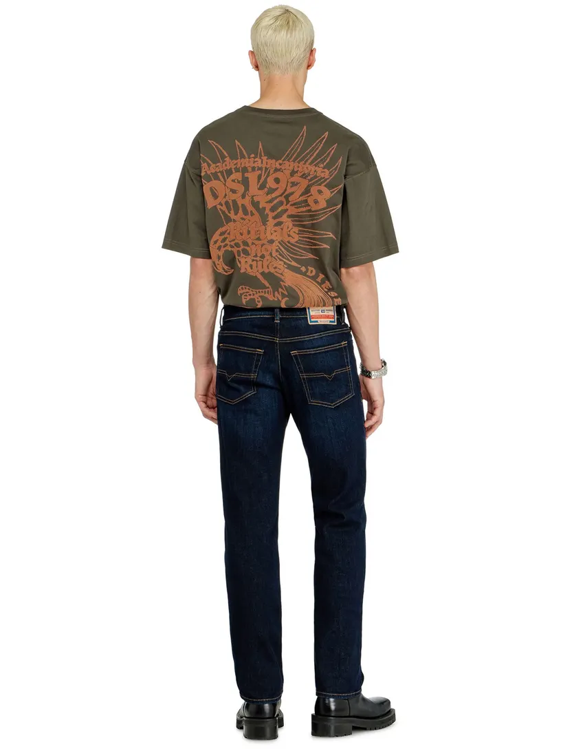 Broek Diesel D-Finitive donkerblauw denim wijde fit