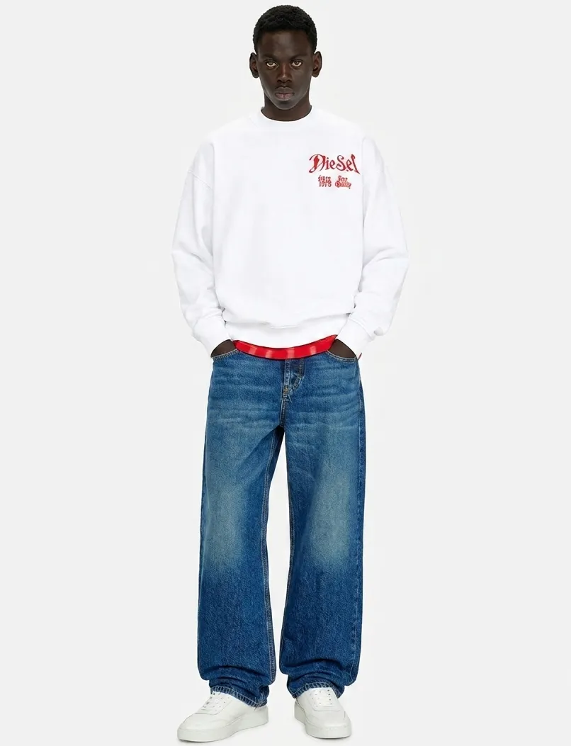 Broek Diesel D-Macro donkerblauw gemeleerd