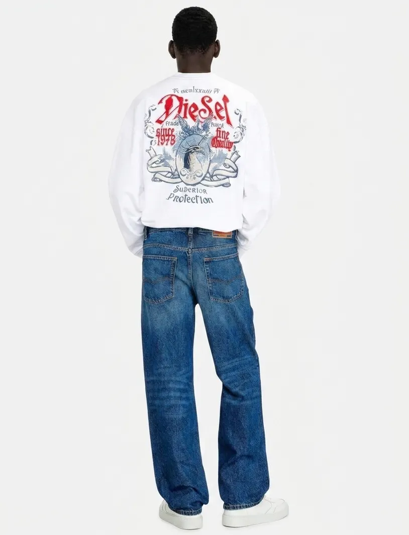 Broek Diesel D-Macro donkerblauw gemeleerd