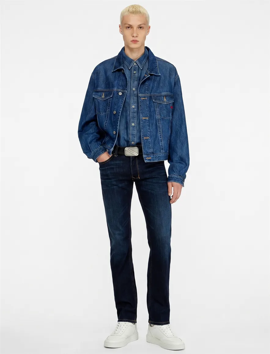 Diesel Larkee spijkerbroek donkerblauw gemeleerd