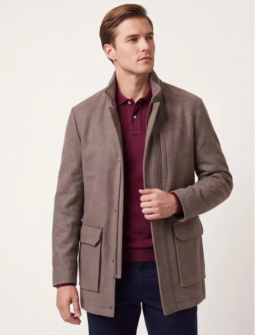 Corneliani jas bruin wol gevoerd