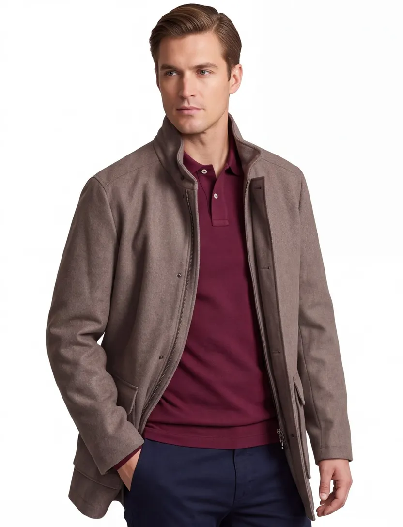 Corneliani jas bruin wol gevoerd