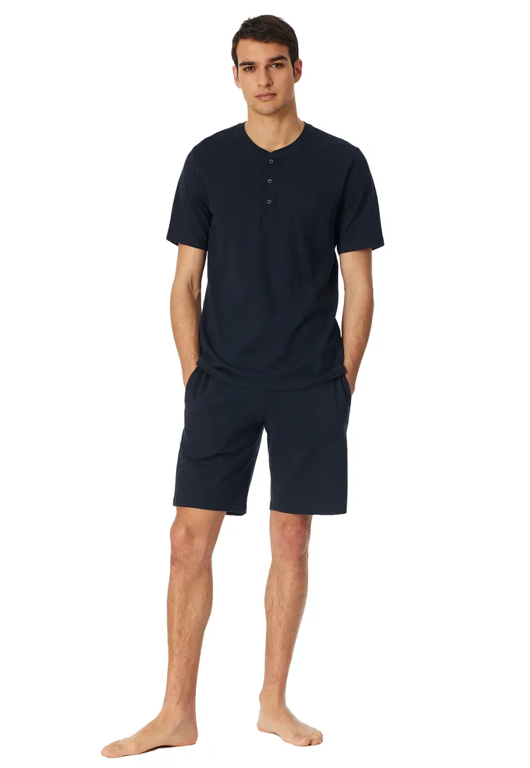 Pyjama Schiesser Mix+Relax navy shortama