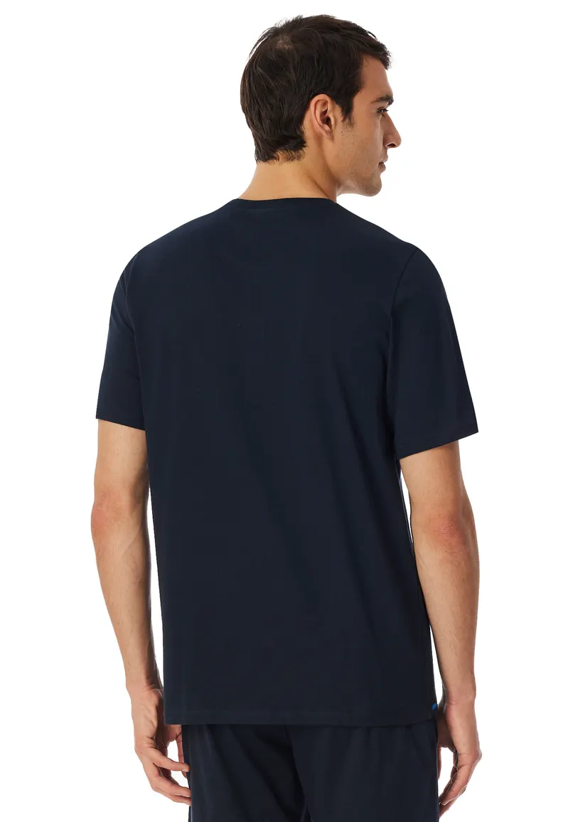 Schiesser Mix+Relax pyjama donkerblauw