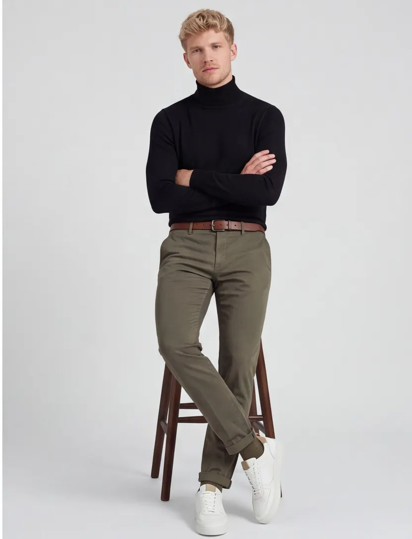 Broeken Mason's Torino antraciet flatfront chino