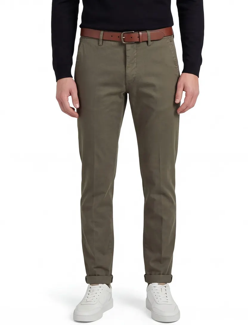 Broeken Mason's Torino antraciet flatfront chino