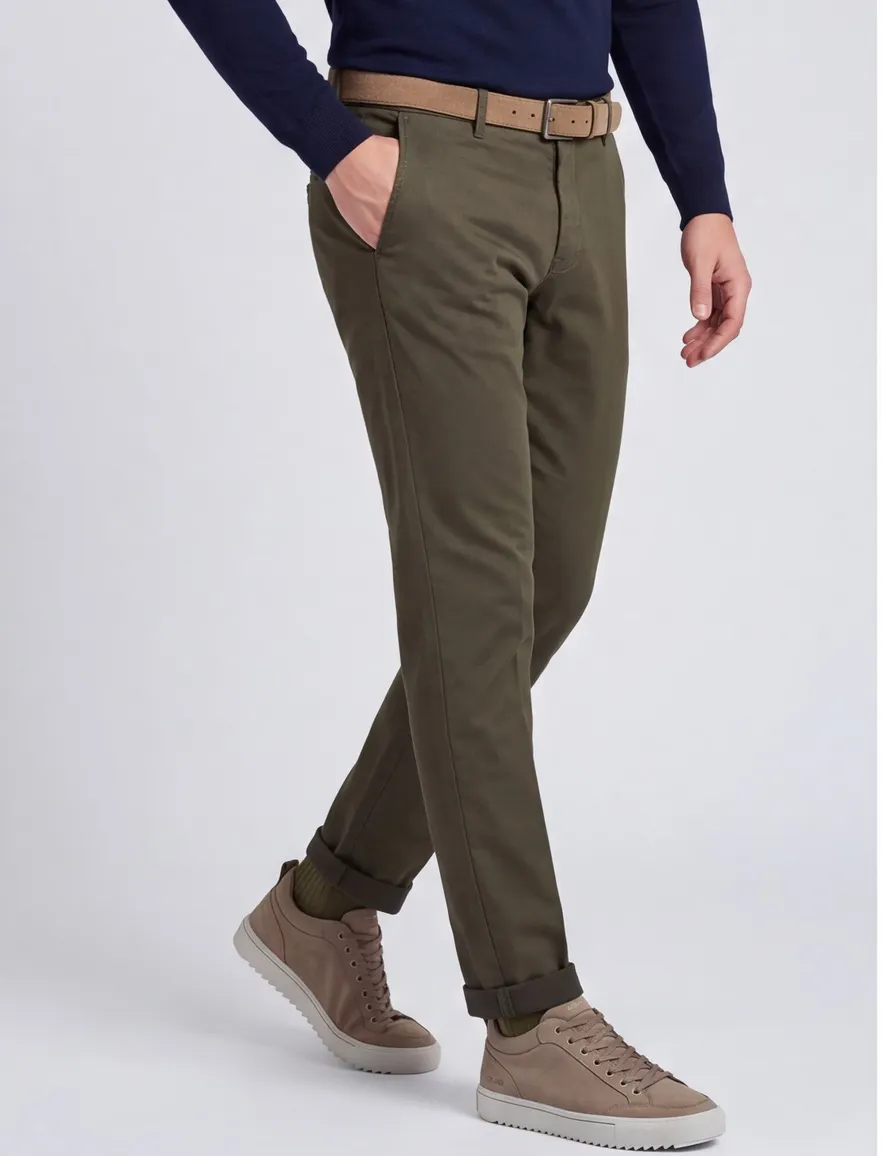 Mason's Torino gestreepte broek donkergroen