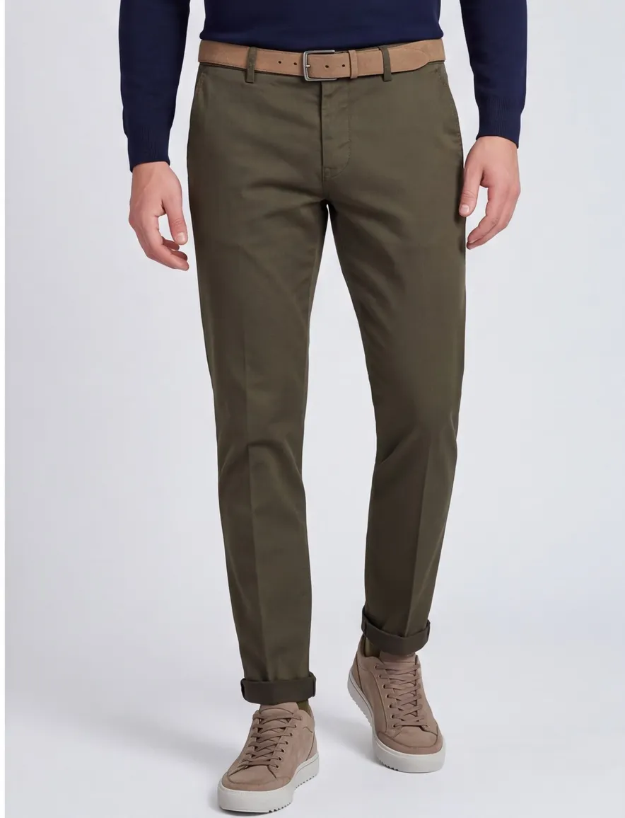 Mason's Torino gestreepte broek donkergroen