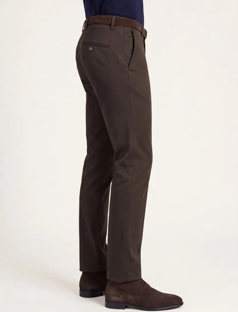 Mason's Torino broek bruin chino flatfront