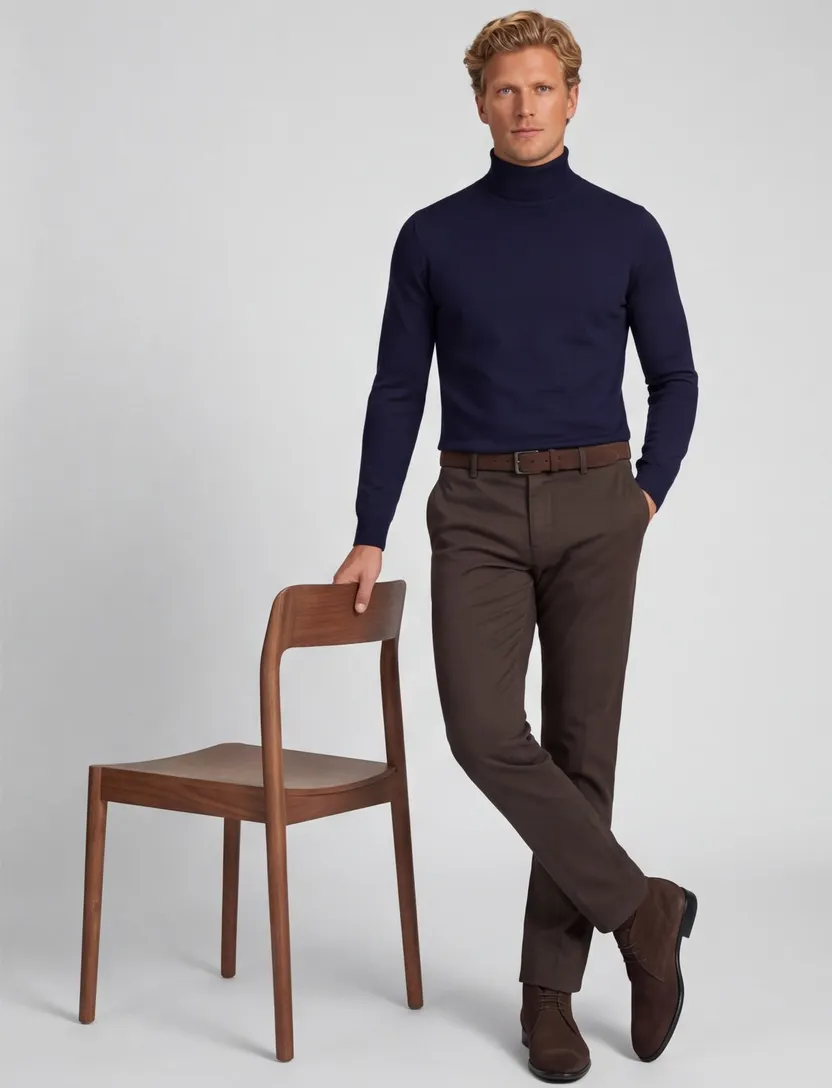 Mason's Torino broek bruin chino flatfront