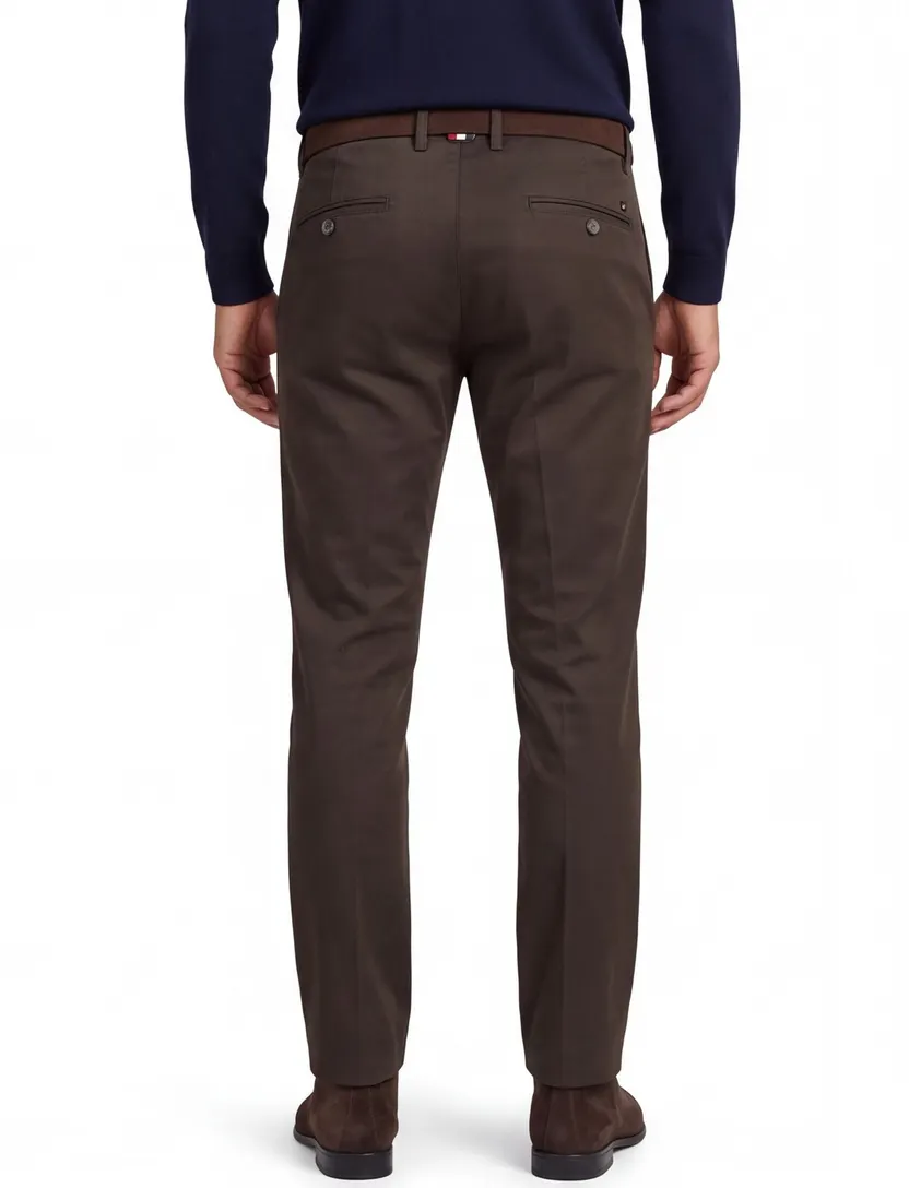 Mason's Torino broek bruin chino flatfront
