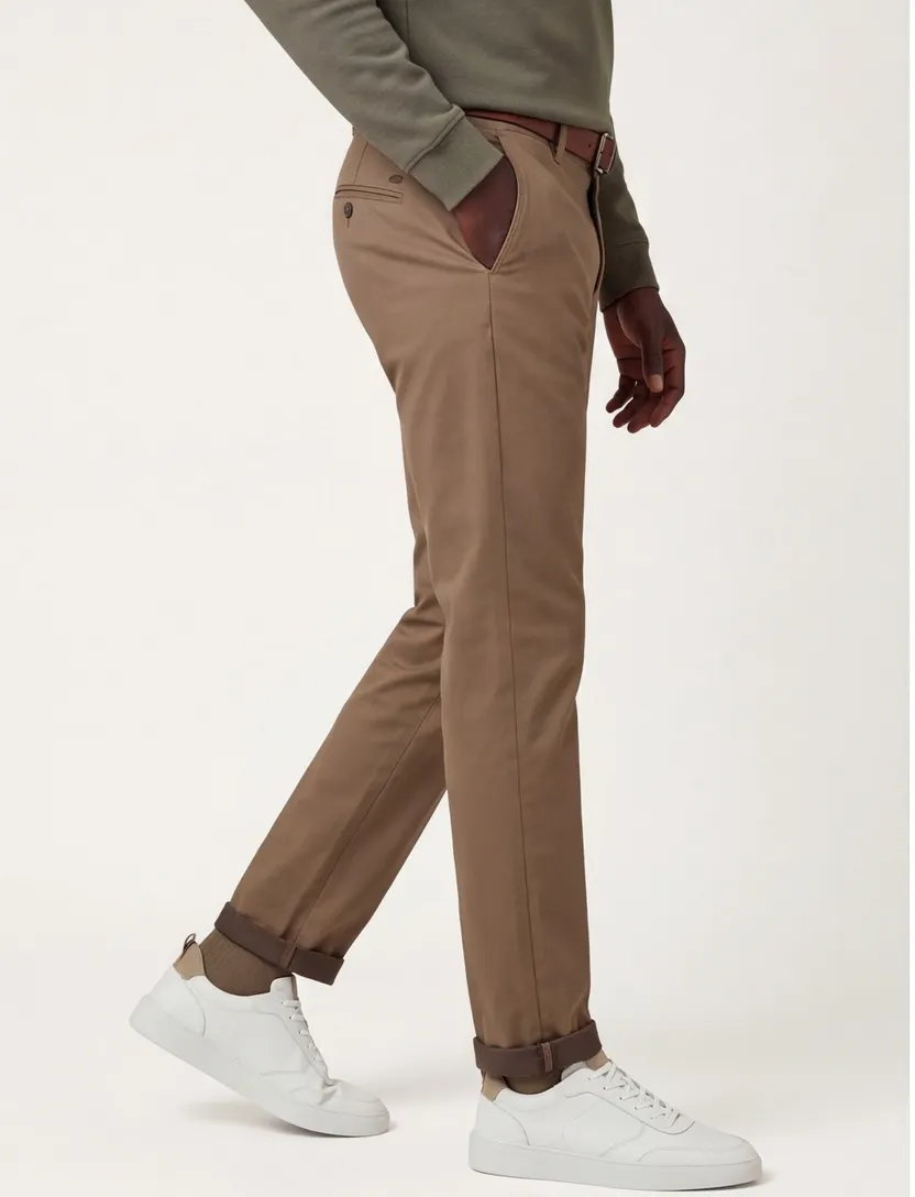 Broek Mason's Torino camel normale fit